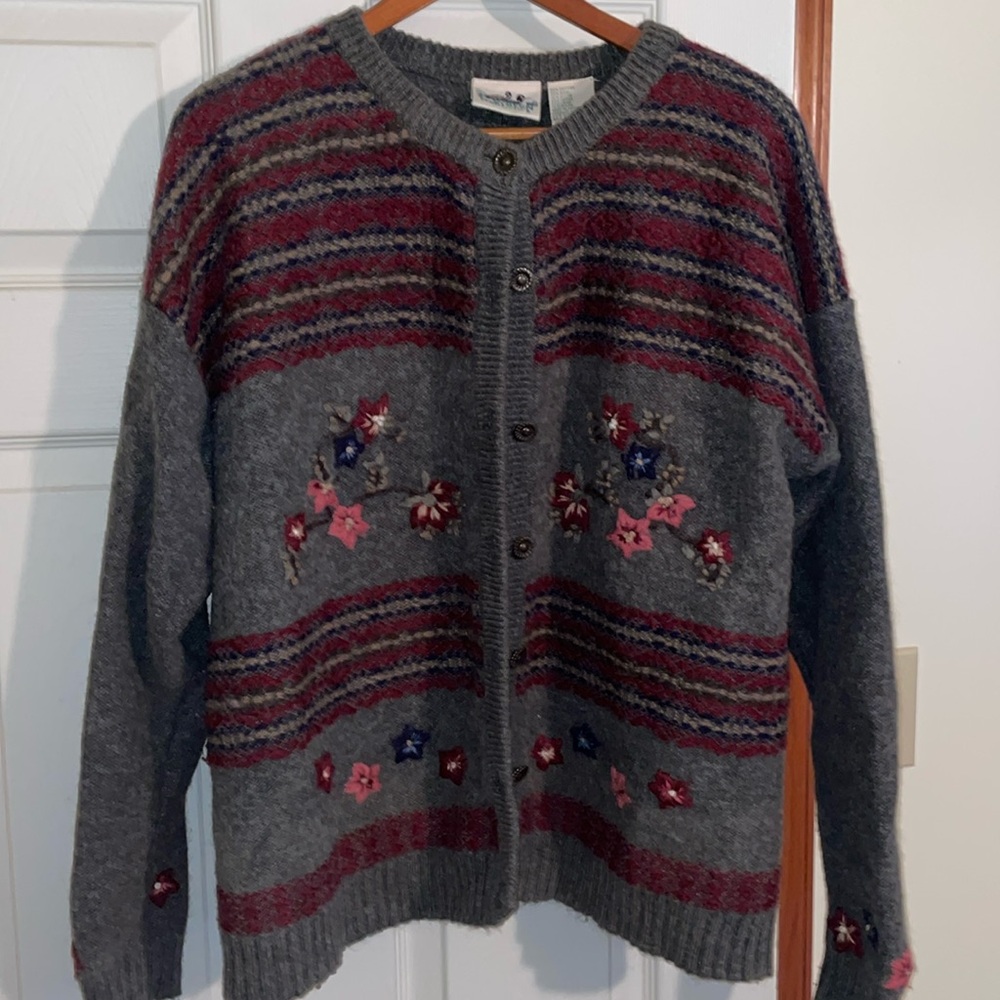Vintage Northern Reflections Floral Sweater- Size XL